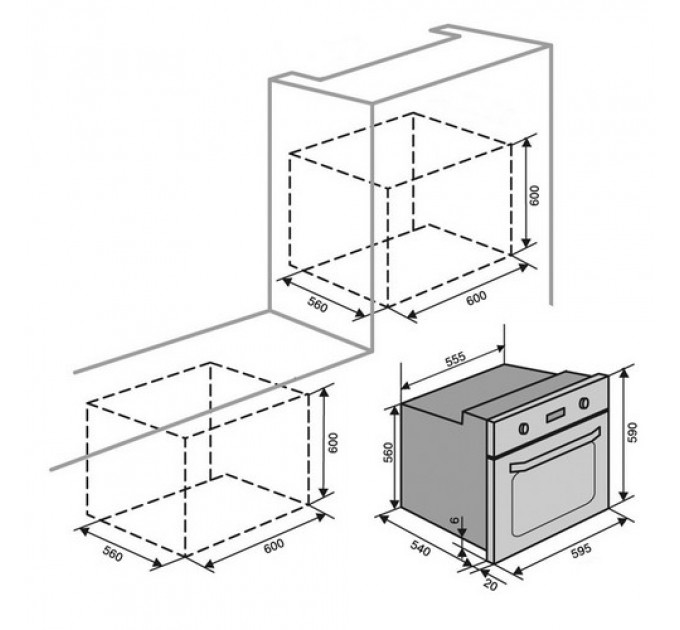 Духова шафа VENTOLUX BARCELONA 6 MT (BK) 76L