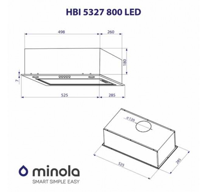 Витяжка MINOLA HBI 5327 BL 800 LED