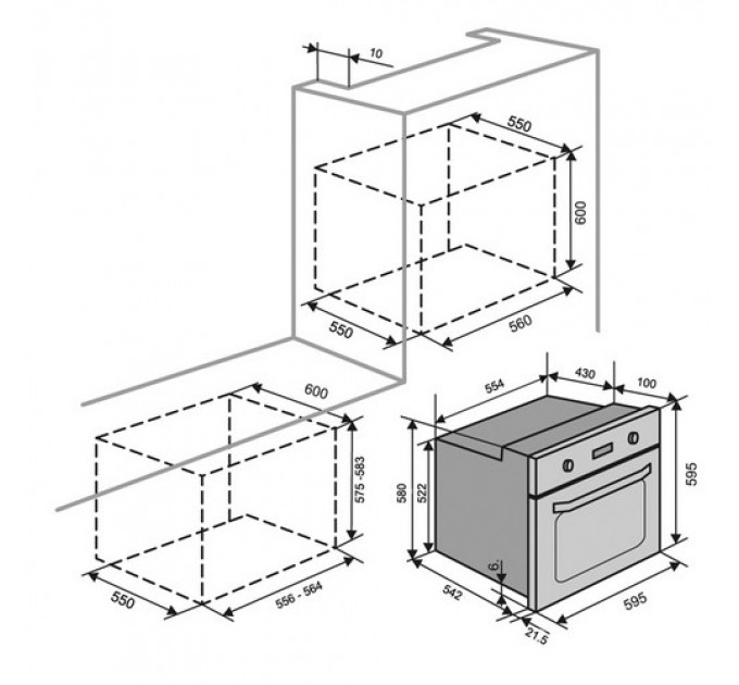 Духова шафа VENTOLUX EO56M-6K WH