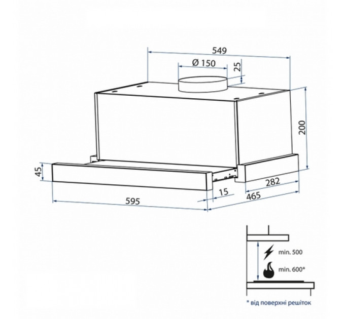 Витяжка MINOLA HTL6234BL700 LED GLASS