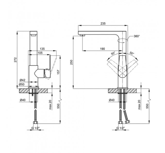 Кухонний змішувач Q-TAP Stenava 10M45102C