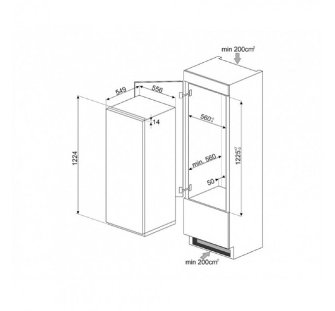 Холодильник  SMEG S8L1721F