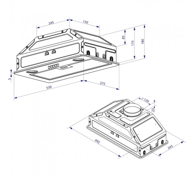 Витяжка MINOLA HBI52621BL GLASS 700 LED