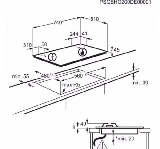 Варильна поверхня ELECTROLUX KGG75362S