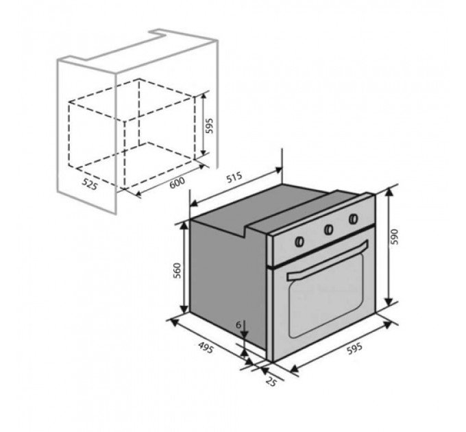 Духова шафа VENTOLUX EO60TC-6K BK