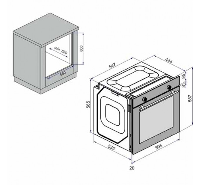 Духова шафа MINOLA EO 684 WH