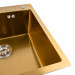 Кухонна мийка PLATINUM 50*50 PVD золото Handmade (3,0/1,5 мм корзина та дозатор в комплекті)