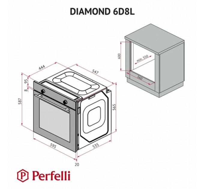 Духова шафа PERFELLI DIAMOND 6D8L BIANCO