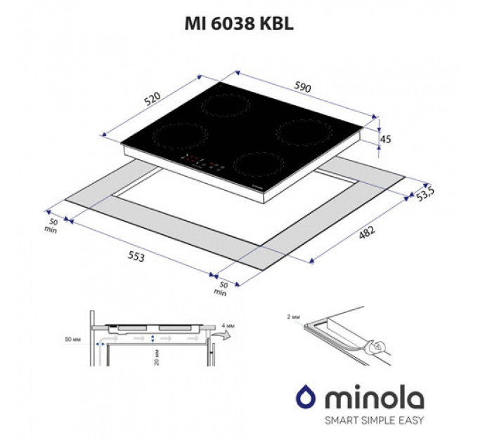 Варильна поверхня MINOLA MI 6038 KBL