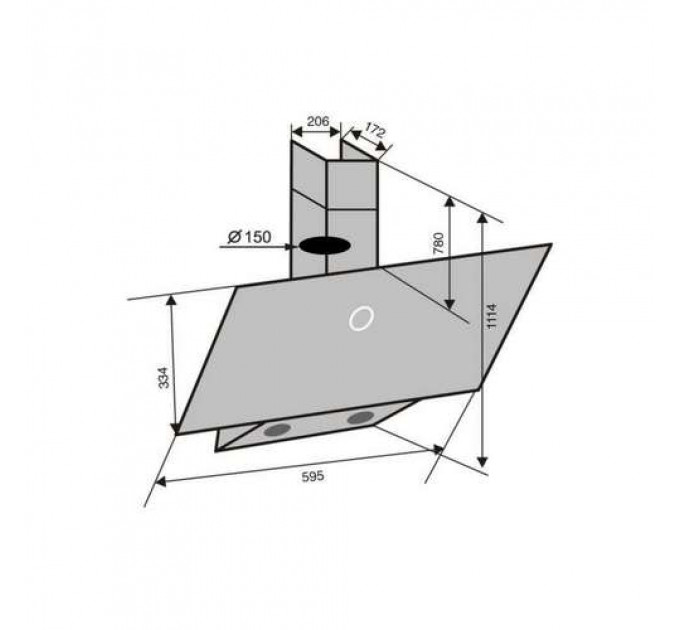 Витяжка VENTOLUХ MIRROR 60 BK (800) TC