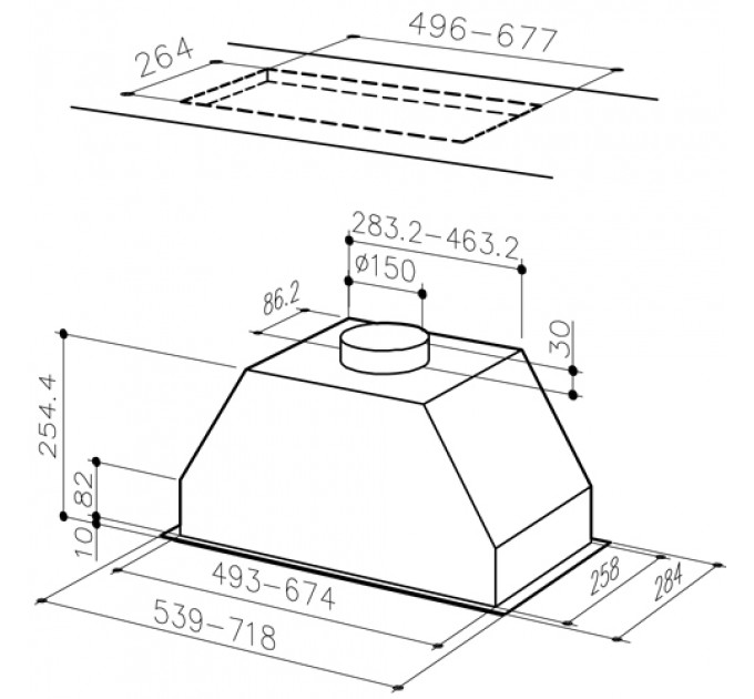 Витяжка BEST PASC  580 FPX (1000) 52 нерж