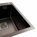 Кухонна мийка PLATINUM 40*50 PVD чорна Handmade HSBB (квадратний сифон 3,0/1,0)