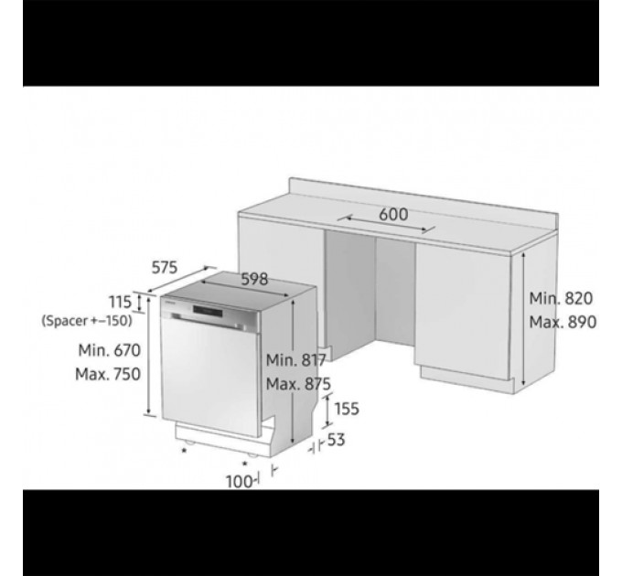 Посудомийна машина SAMSUNG DW60M6031BB