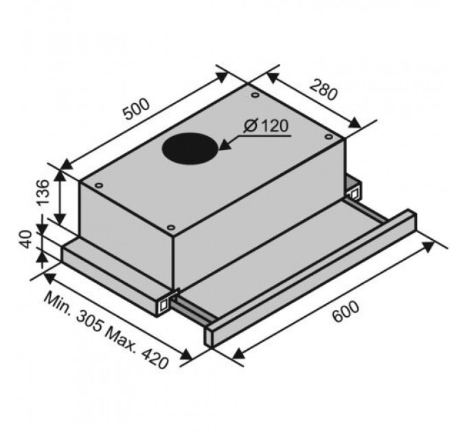 Витяжка VENTOLUХ GARDA 60 WH (620) SLIM