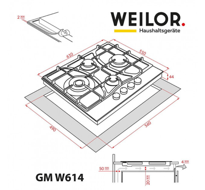 Варильна панель WEILOR GM W614BL