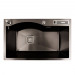 Кухонна мийка PLATINUM 75*46 PVD чорна з підставкою для ножів Handmade HSB
