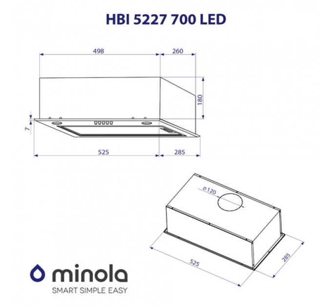 Витяжка MINOLA HBI5227IV700LED