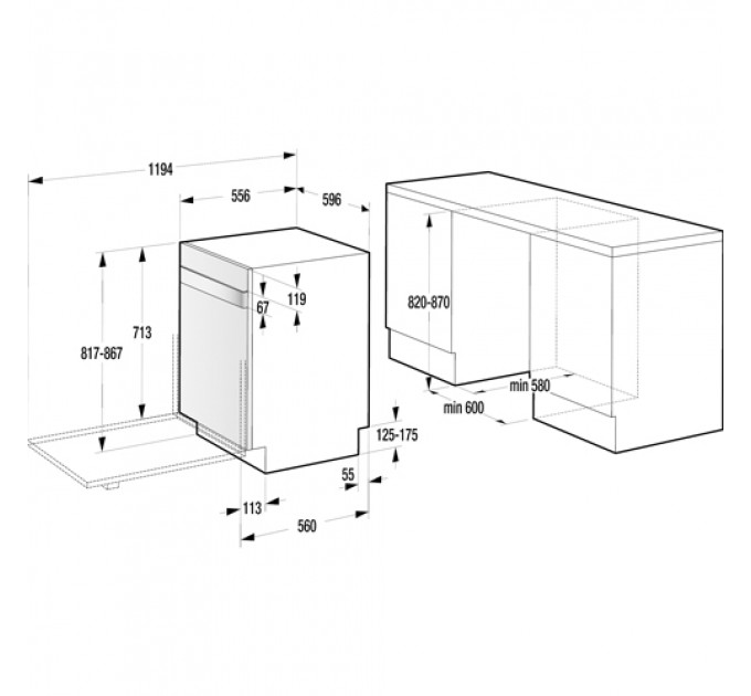 Посудомийна машина GORENJE GV 60 ORA B