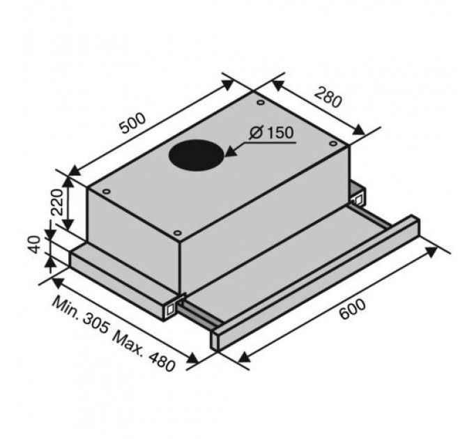 Витяжка VENTOLUХ GARDA 60 WH (1300) SMD LED