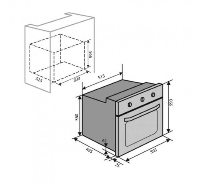 Духова шафа VENTOLUX EO60MT-6K X