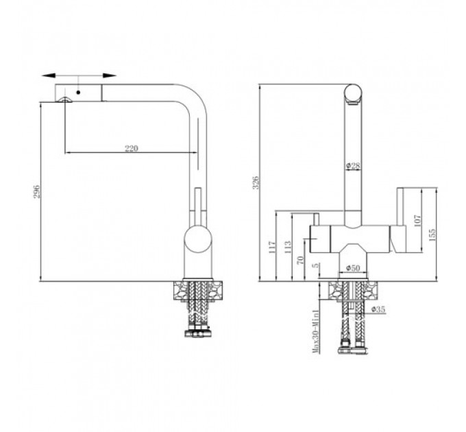 Кухонний змішувач FABIANO FKM 3116P SS Alpine White