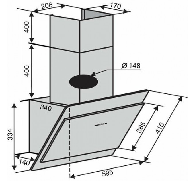 Витяжка VENTOLUХ MIRROR 60 BK (800) TC HOL