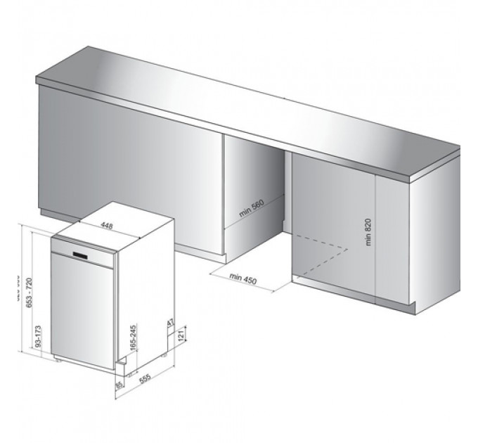 Посудомийна машина WHIRLPOOL WSBC3M17X