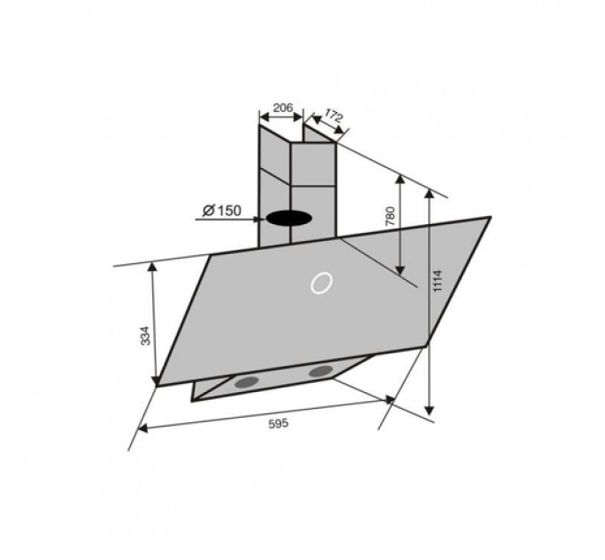 Витяжка VENTOLUX MIRROR 60 BG (1000) TC MS