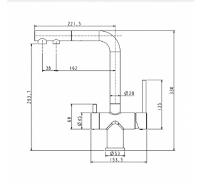 Кухонний змішувач AQUASANITA Akvaduo Plus 2683-MB Black Matt