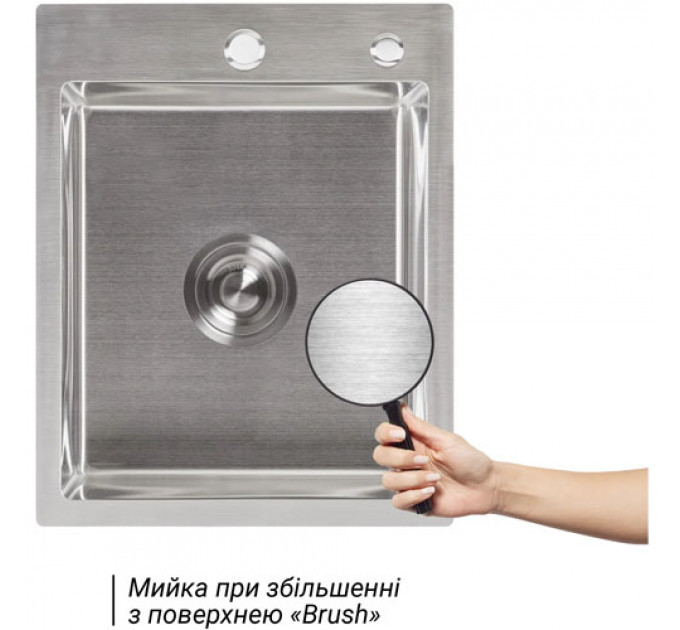 Кухонна мийка LIDZ Handmade H4050 Brushed Steel (3,0/1,0 мм)