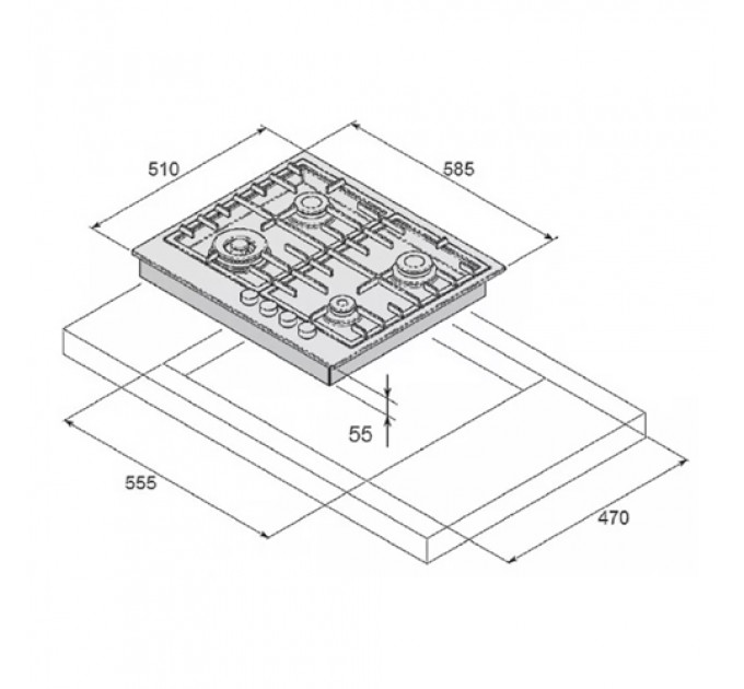 Варильна панель FABIANO FHG 1444 GHT White Glass