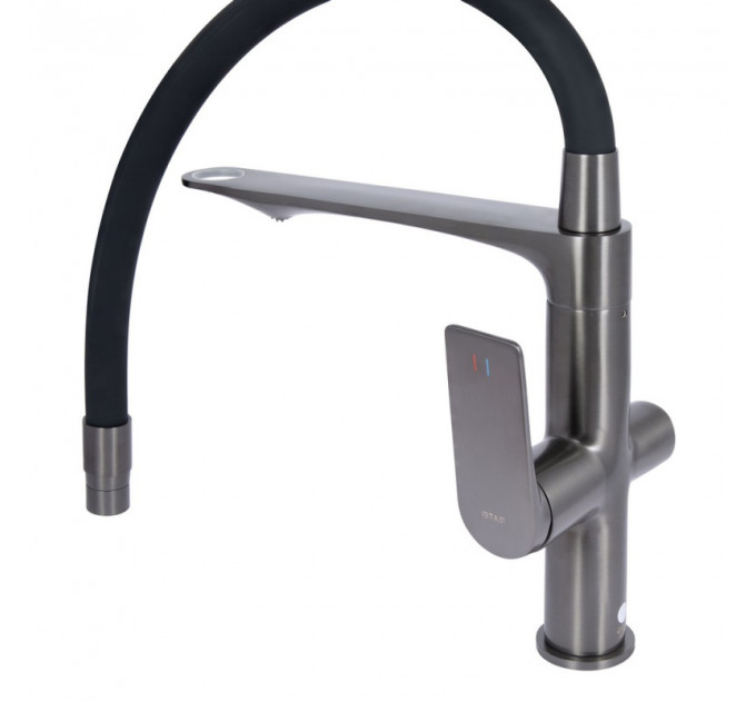 Кухонний змішувач Q-TAP Vlasta New QTVLA364GMB45649 Gunmetal Black PVD