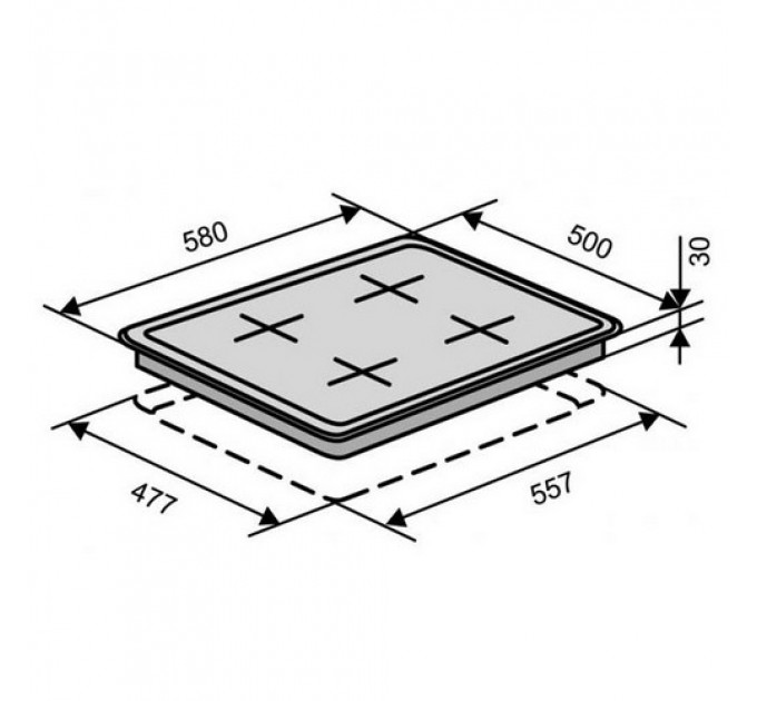 Варильна панель VENTOLUX HG640-B1 EE (WH)