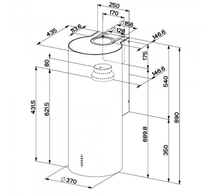 Витяжка FABER CYLINDRA GLOSS EG8 W A37