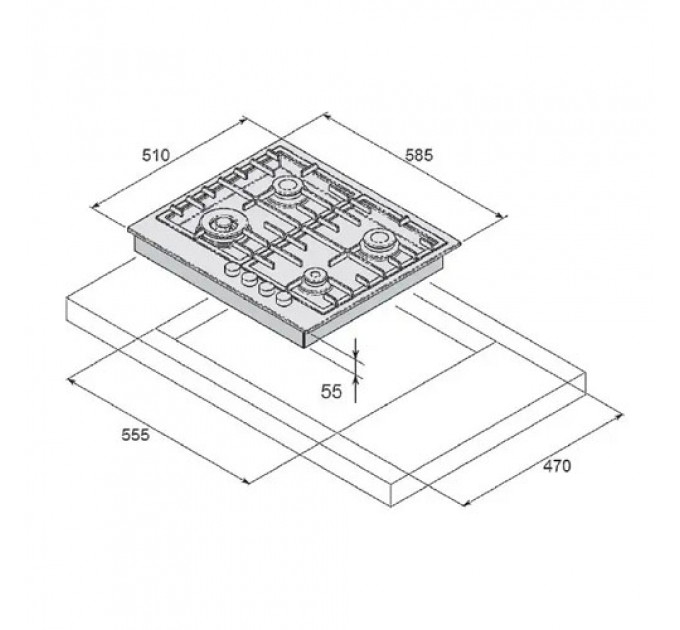 Варильна поверхня FABIANO FHG 1444 VGHT White Glass