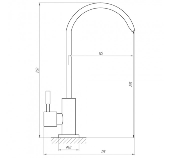 Кухонний змішувач GLOBUSLUX ALPEN SBT1-55M-GP моно ГРАФІТ,Нержавійка з Quick Fitting